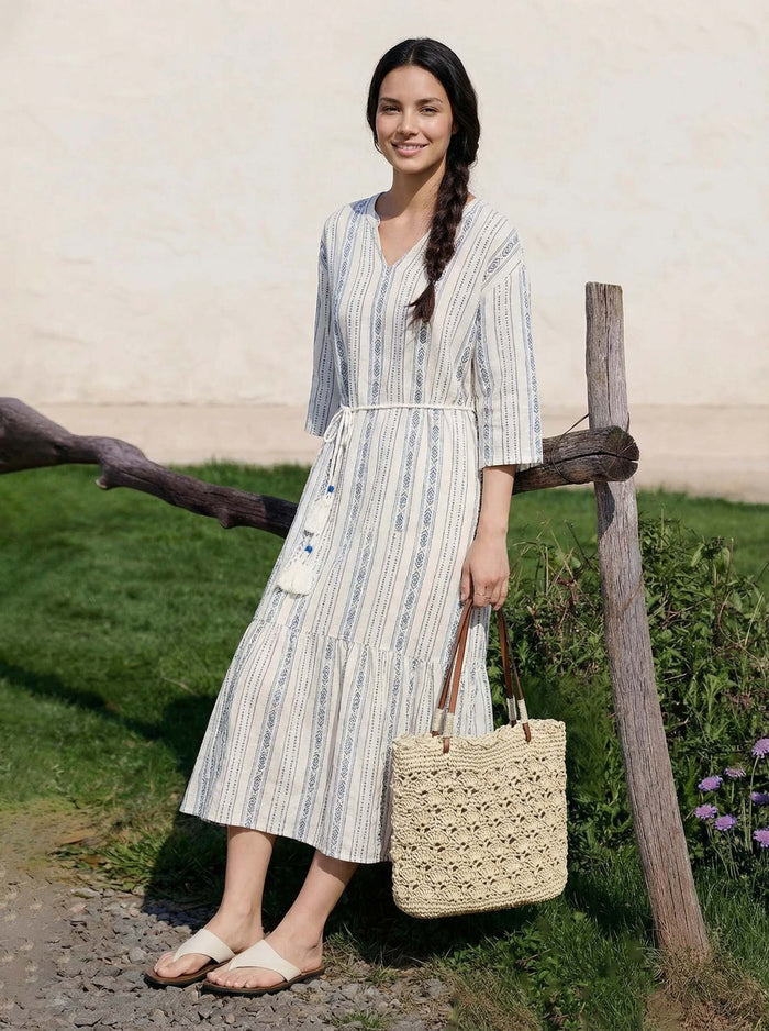 Crochet Woven Fan-Shape Shoulder Tote Bag LINTICO