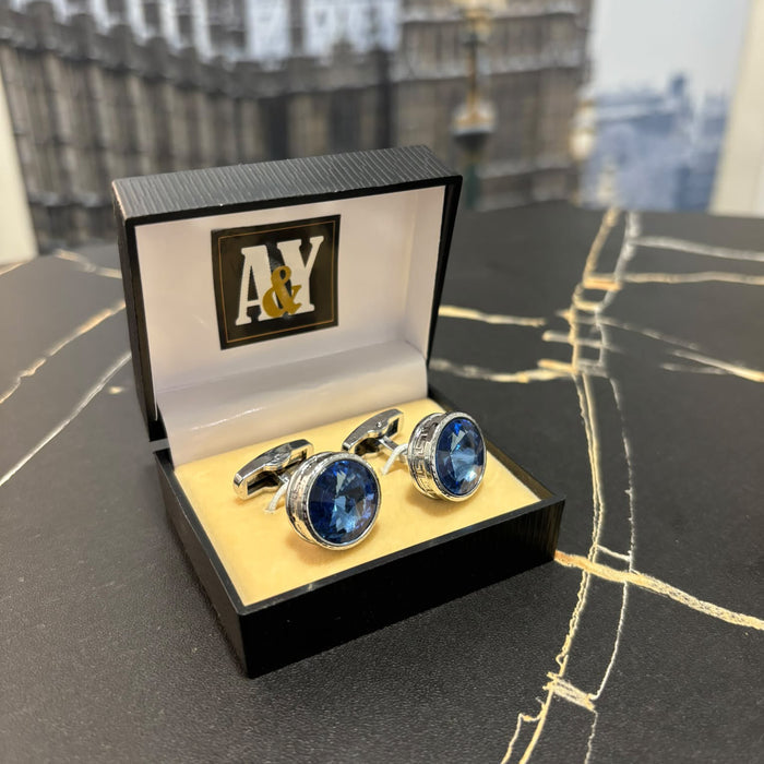 Crystal Blue Cufflinks