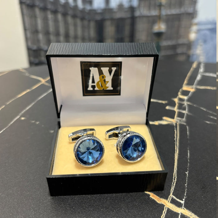 Crystal Blue Cufflinks