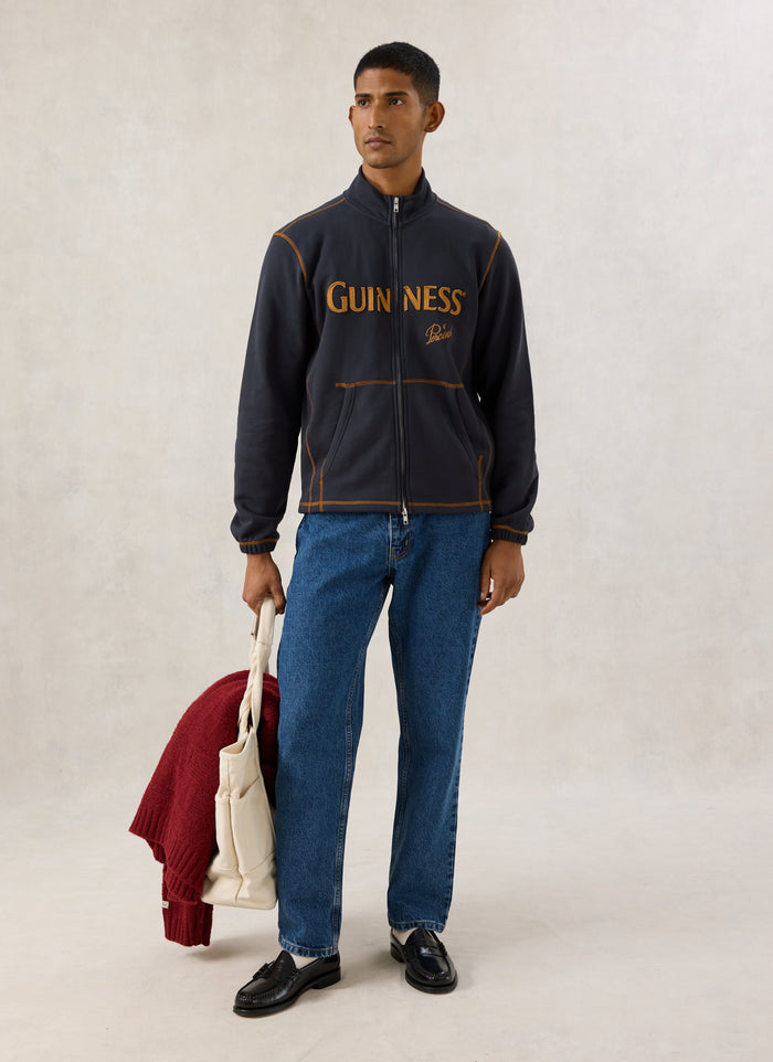 Curtis Funnel Neck Zip Up Sweatshirt | Guinness x Percival | Navy