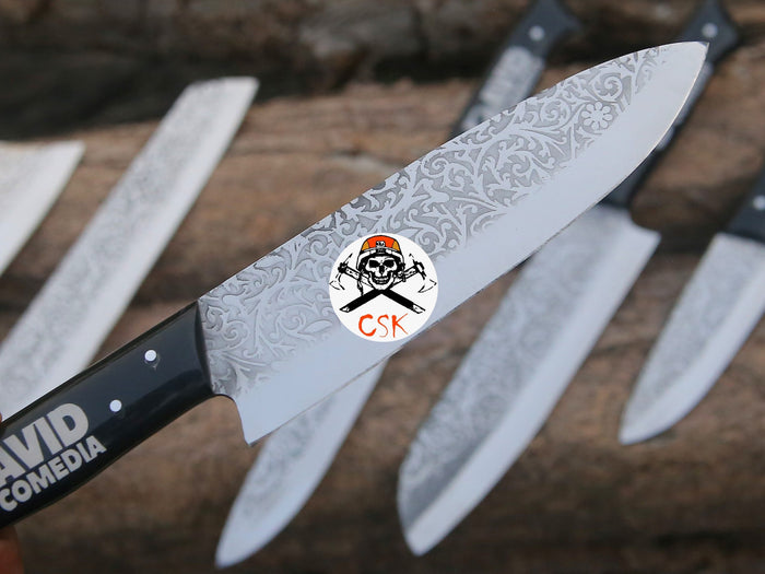 Custom Logo Handles Knives with Etching cskforged