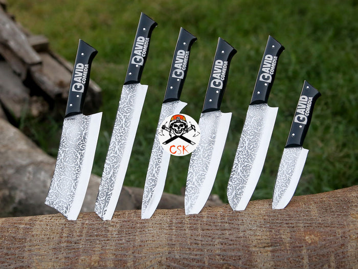 Custom Logo Handles Knives with Etching cskforged