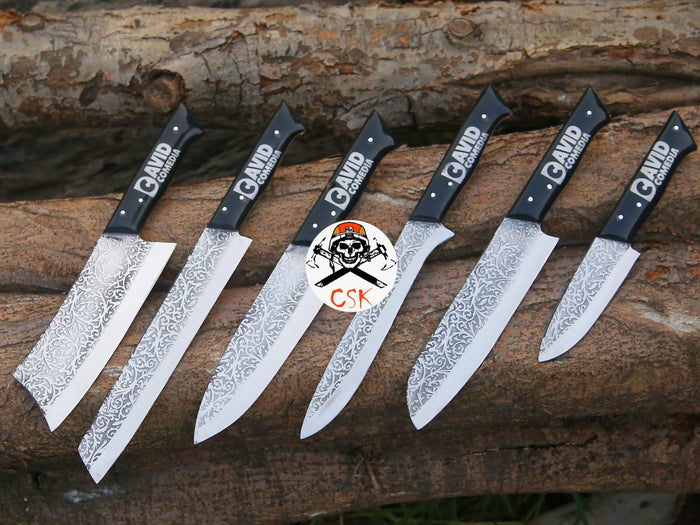 Custom Logo Handles Knives with Etching cskforged