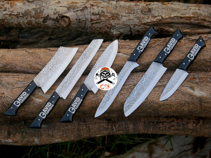 Custom Logo Handles Knives with Etching cskforged