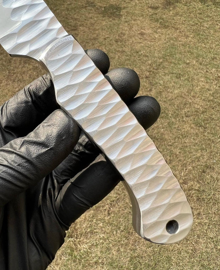 Custom made D2 steel drop point EDC knife cskforged