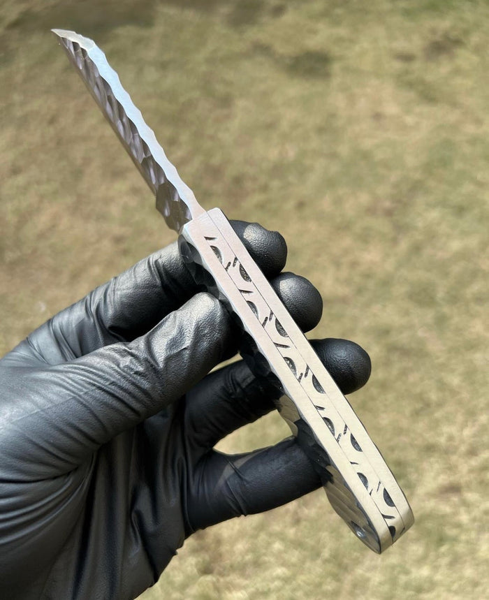 Custom made D2 steel drop point EDC knife cskforged