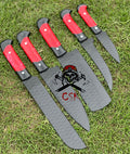 custom made Hand Forged D2 steel Black Coated 5pcs Chef set cskforged