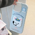 Cute Cartoon 3D Plush Embroidered Puppy Kitten Soft Phone Case For iPhone PhoneShells