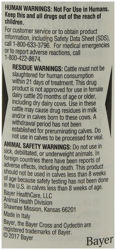 Cydectin Injectable Cattle Dewormer, 500 mL – Moxidectin Broad Spectrum Parasite Control & Applicator - F7CF - 500 mL Dewormer - 3