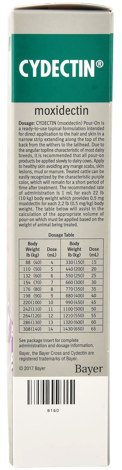 Cydectin Pour - On Cattle Wormer & Applicator Gun, Moxidectin Dewormer for Beef & Dairy, Long - Lasting Parasite Control - F7CH - 500 mL (No Gun Required) - 3