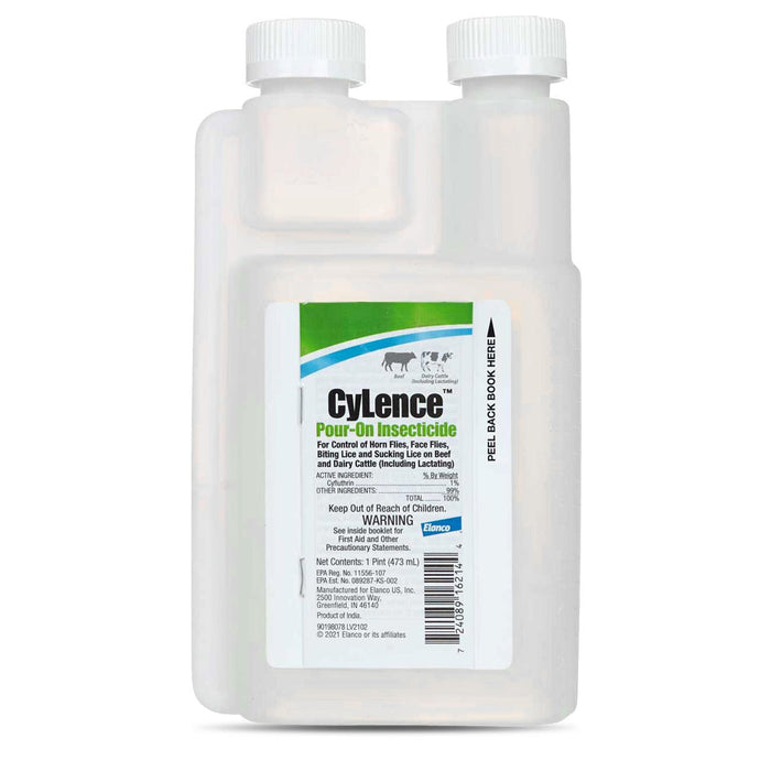 CyLence Pour - On Insecticide & Gun – Cyfluthrin Fly & Lice Control for Beef & Dairy Cattle - CUJ1 - 16 oz Insecticide (No Gun Required) - 1