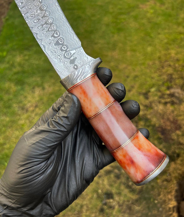 Damascus Steel Camping Trailing Pointknife cskforged