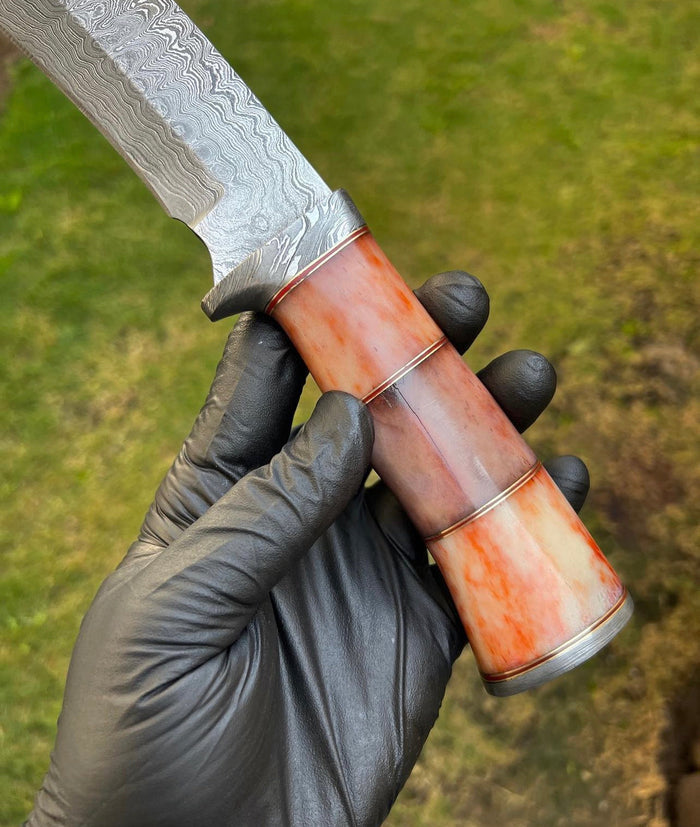 Damascus Steel Camping Trailing Pointknife cskforged