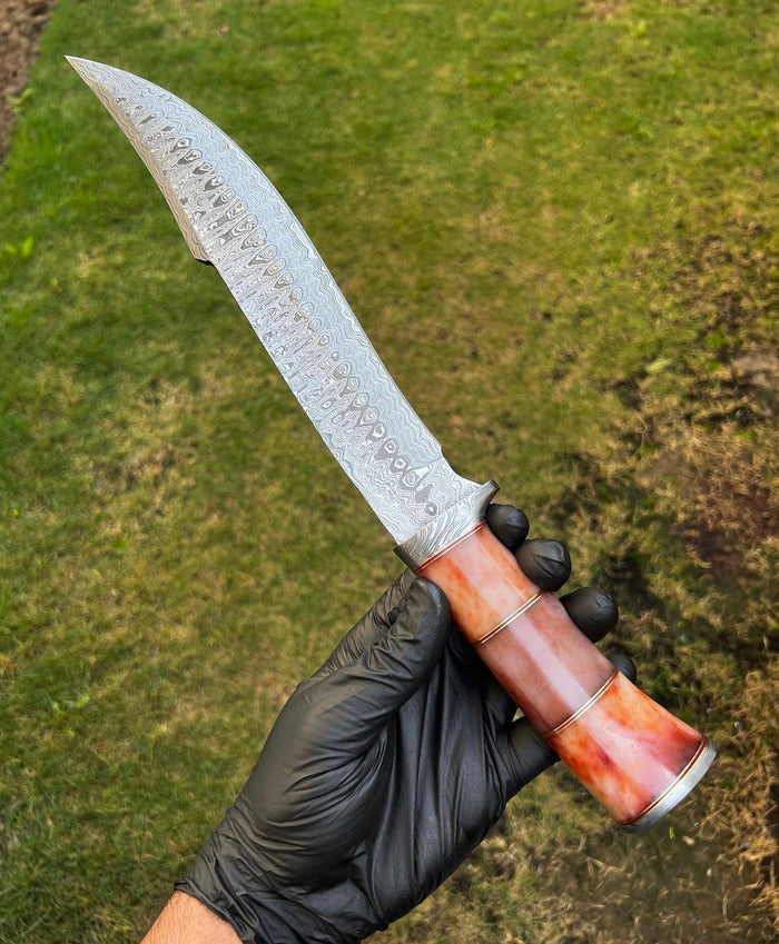 Damascus Steel Camping Trailing Pointknife cskforged