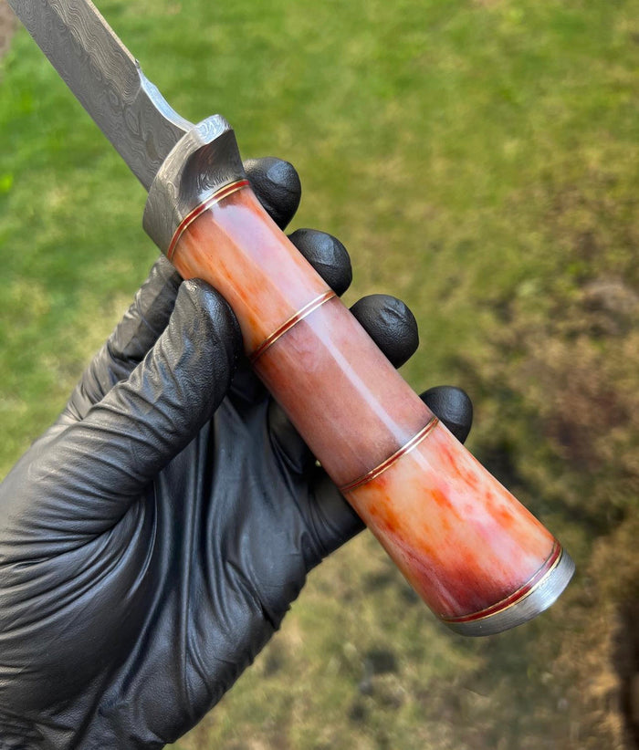 Damascus Steel Camping Trailing Pointknife cskforged