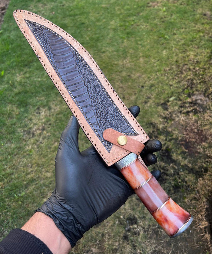 Damascus Steel Camping Trailing Pointknife cskforged
