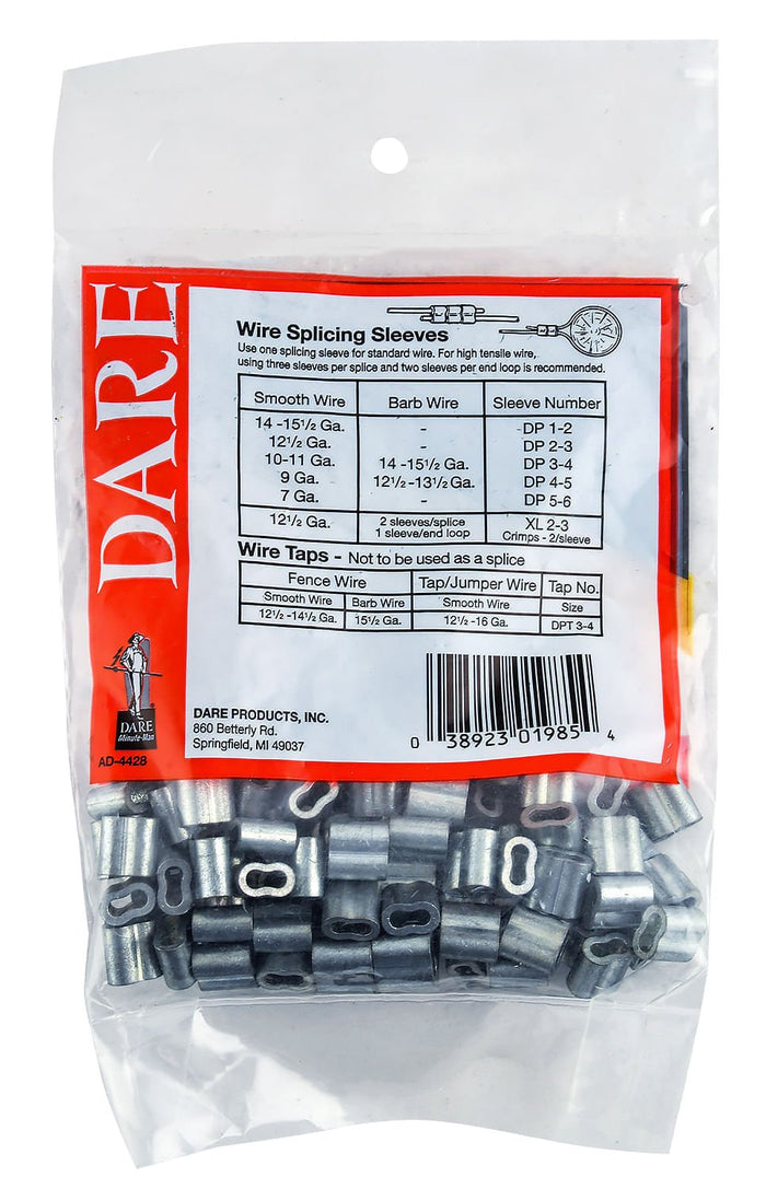Dare Wire Splicing Sleeves Pack - D4SB - Gauge smooth wire - 12.5 - Package of 100 - 4
