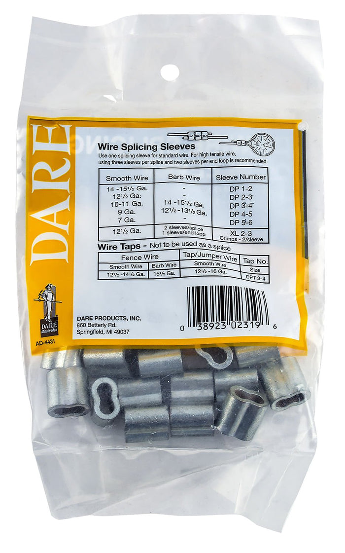 Dare Wire Splicing Sleeves Pack - D4SD - Splicing Sleeves - 9 ga - Package of 10 - 8