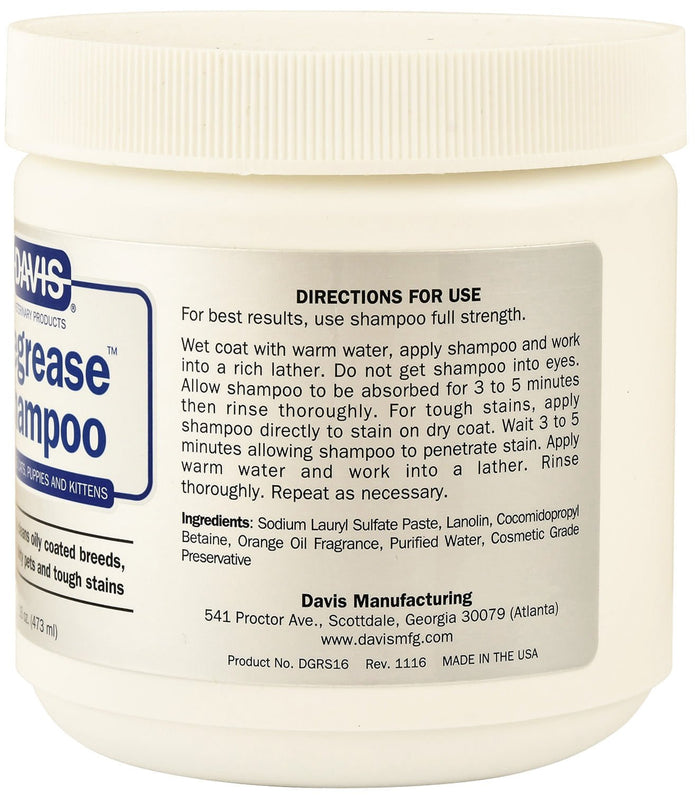 Davis Degrease Shampoo - DAVRS - 16 oz - 2