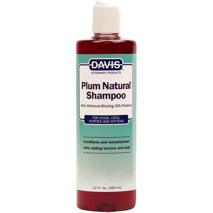 Davis Plum Natural Shampoo for Dogs & Cats – Gentle Silk Protein Shampoo and Conditioner for Shiny, Healthy Coat, Puppies and Kittens - DDMS - Purple - 12 oz - 1