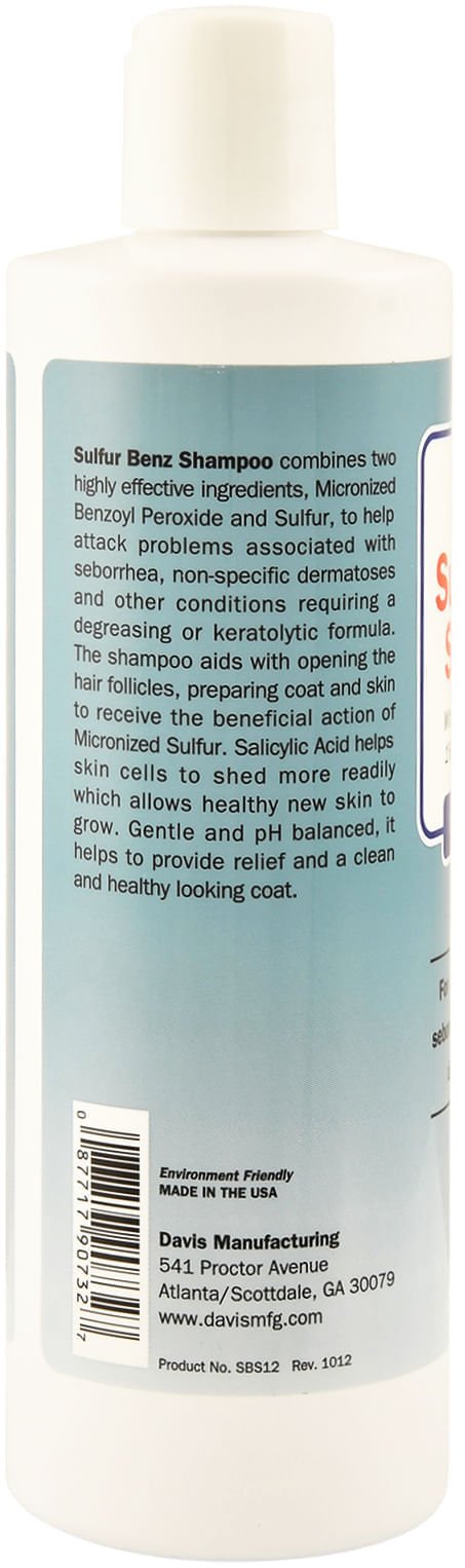 Davis Sulfur Benz (Benzoyl Peroxide) Shampoo - DAVSC - 12 oz - 2
