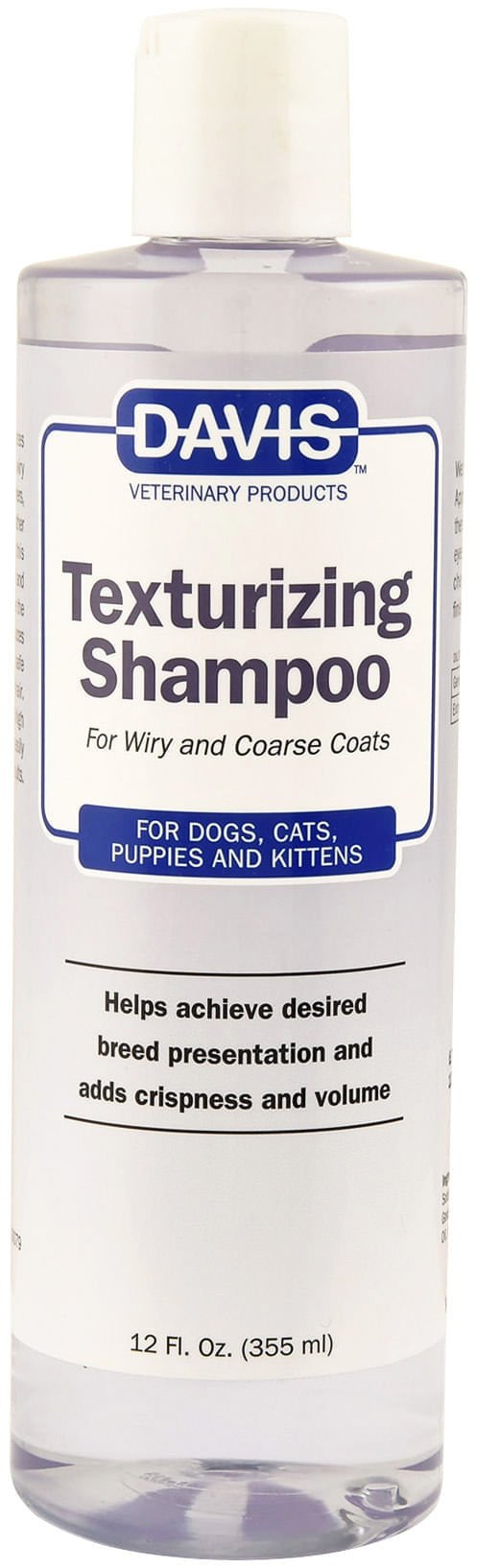 Davis Texturizing Pet Shampoo for Wiry & Coarse Coats, Dogs & Cats - DAVRK - 12 oz - 1