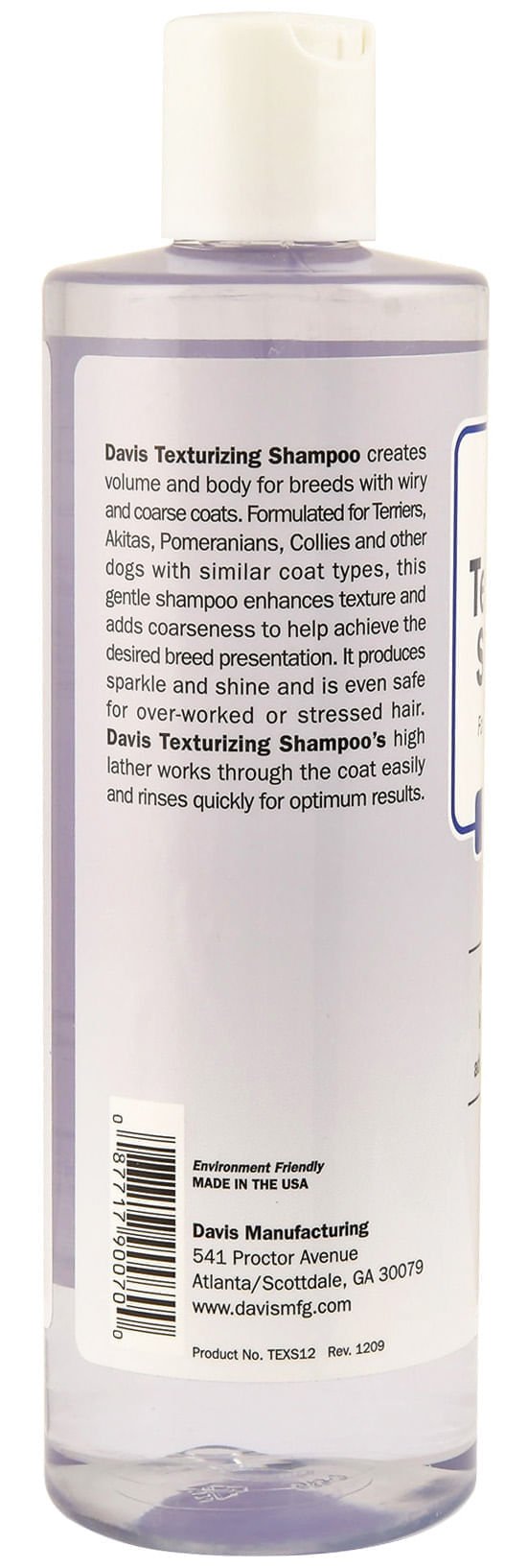 Davis Texturizing Pet Shampoo for Wiry & Coarse Coats, Dogs & Cats - DAVRK - 12 oz - 3