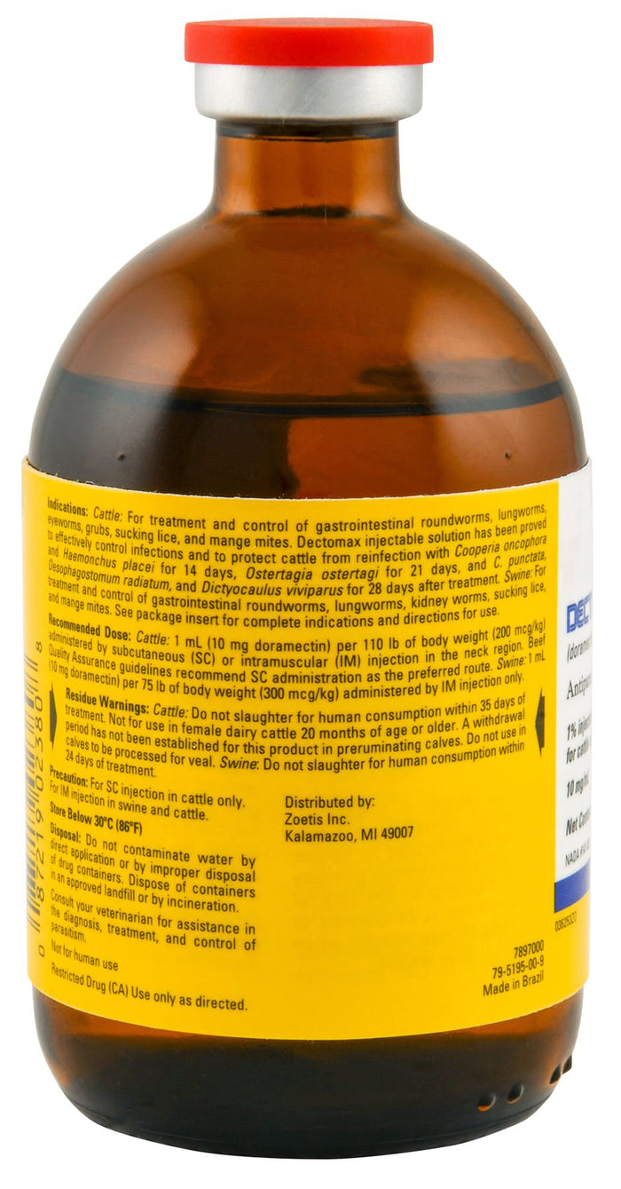 Dectomax Injectable Wormer - N2Q1 - 100 mL - 2