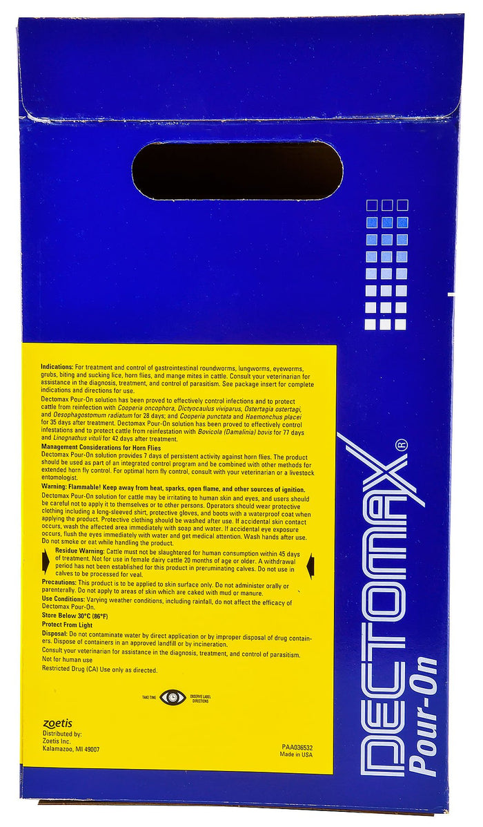 Dectomax Pour - On Cattle Wormer - N2QC - 2.5 L - 5
