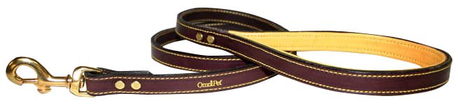 Deer Tan Leather Dog Leash, Havana Brown - LY2P - 3/4"x 4' - 1