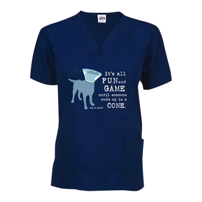 Dog is Good Scrub Tops - 023DIG-54045 - Fun & Games - Navy - XXL - 2