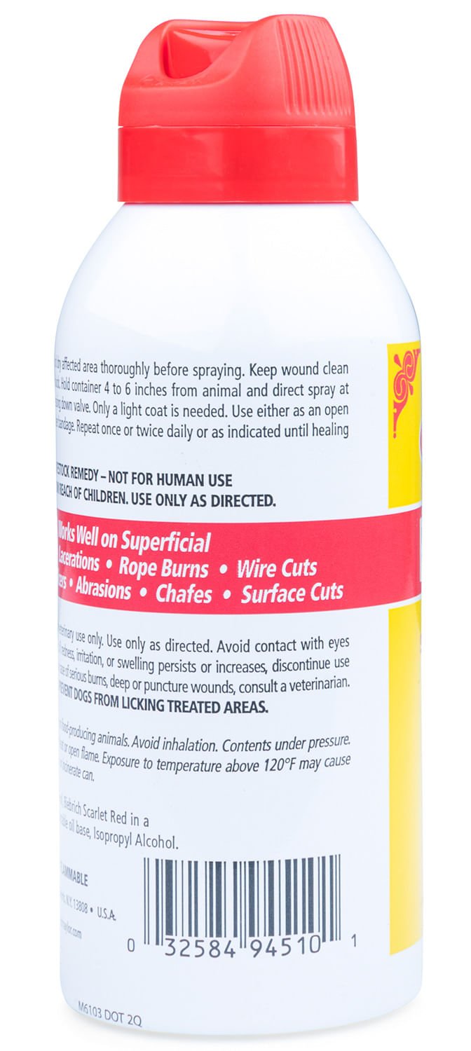 Dr. Naylor Red - Kote Antiseptic Wound Dressing – Spray for Horses, Dogs, and Livestock, Cuts, Burns & Slow - Healing Wounds - D1R2 - Aerosol - 5 oz - 6