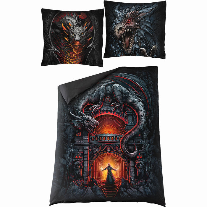 DRACONIS - Single Cotton Duvet Cover + UK And EU Pillow case Spiral USA