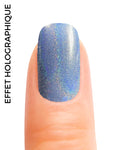 Stickers ongles en gel Dravena Geeli House bleu profond à reflets holographiques