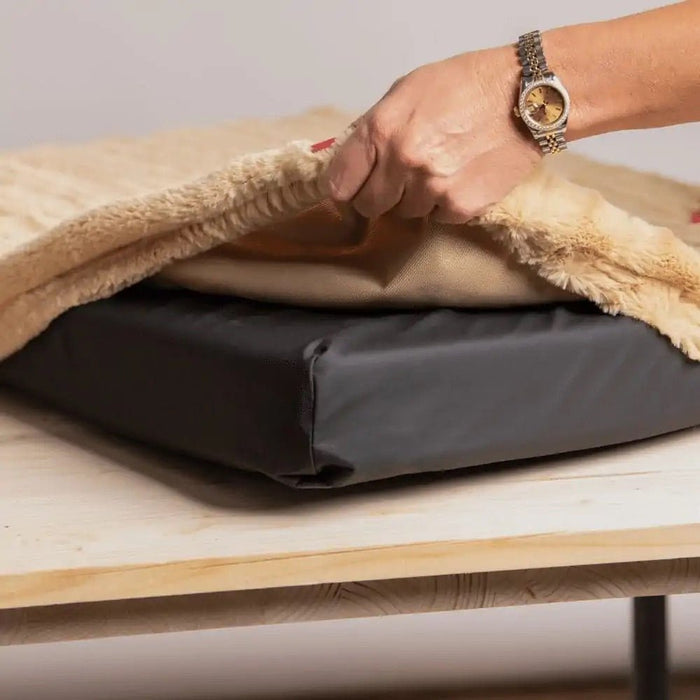 DuraCloud Orthopedic Pet Bed with Washable Cover, Joint Support Foam & Waterproof Liner - CURB8 - Bed & 1 Cover - Sand - XSmall - 2
