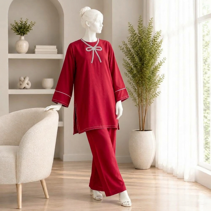 Elegant Pink Silk Satin 2 Piece Suit for Women | Pakistani Luxury Dress