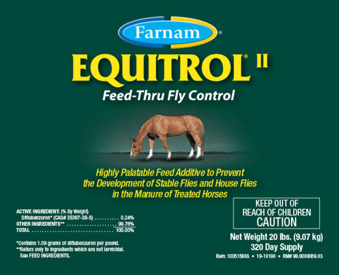 Equitrol II Feed - Through Fly Control Pellets for Horses - FAF4 - 20 lbs - 5