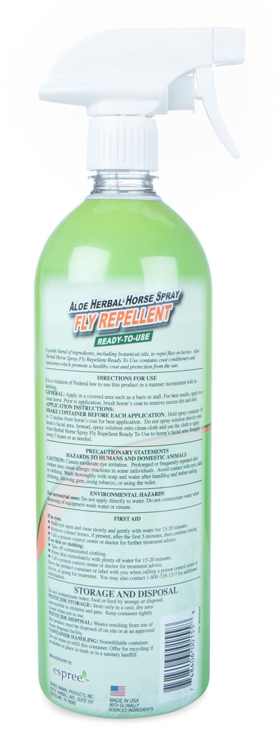 Espree Aloe Herbal Fly Spray for Horses - ENA1 - Fly Spray - 32 oz - 5