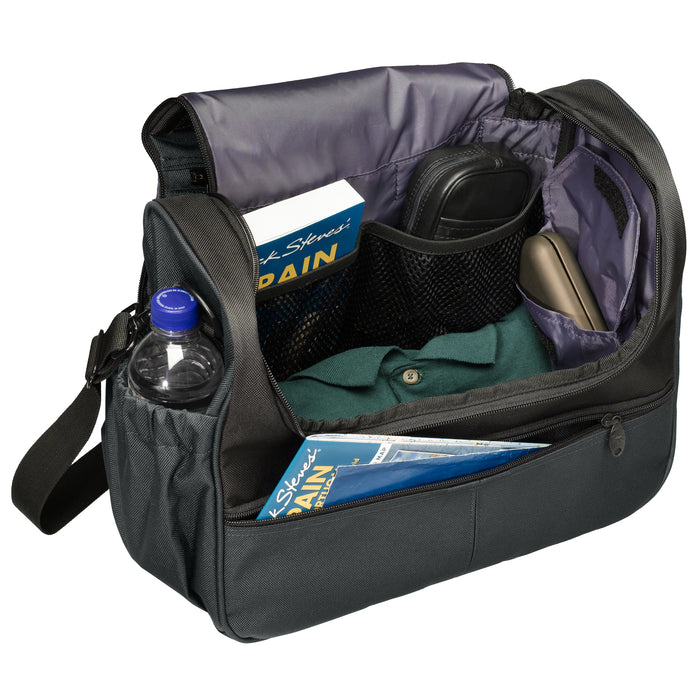 graphite euro flight bag with open compartment