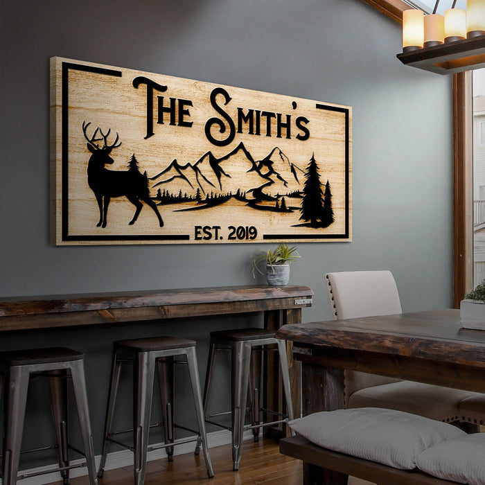 Family Mountain Sign Tailored Canvases