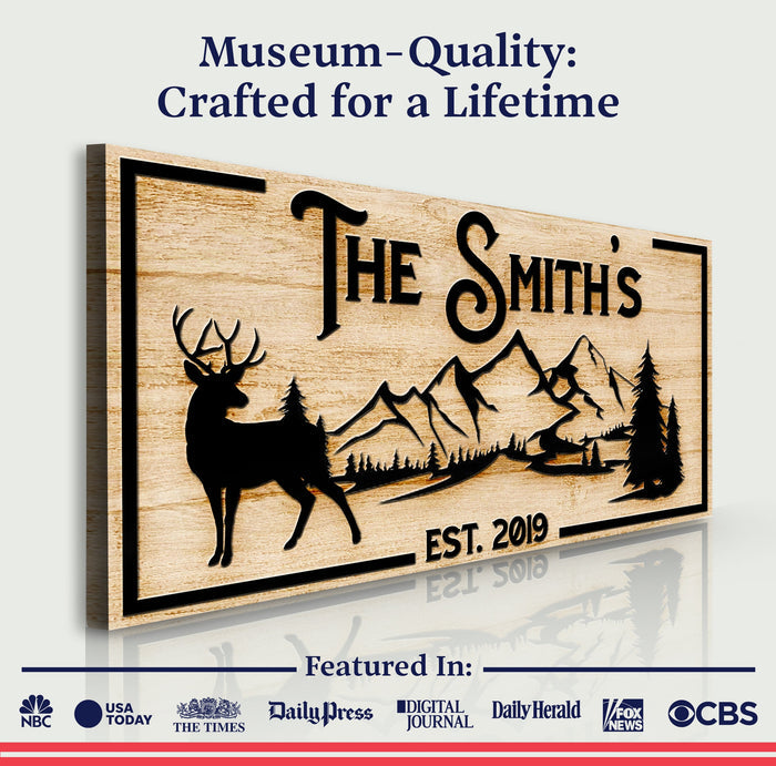 Family Mountain Sign Tailored Canvases