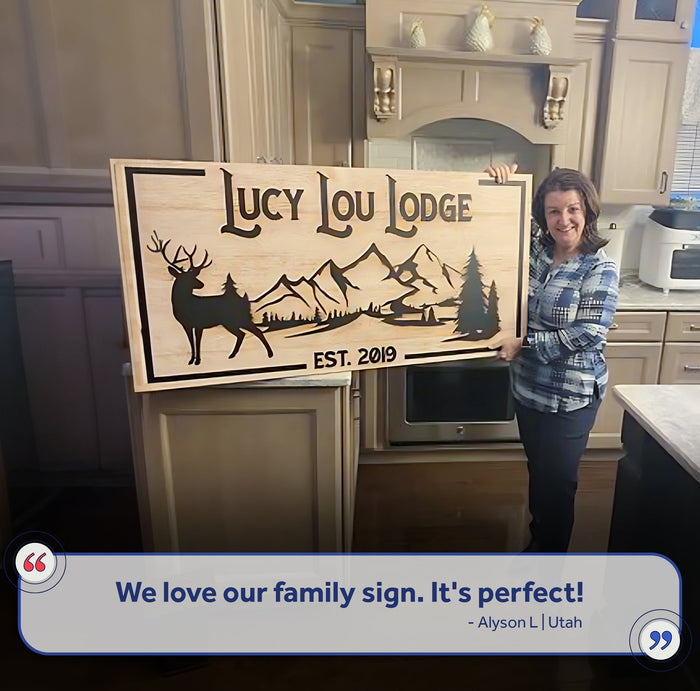 Family Mountain Sign Tailored Canvases