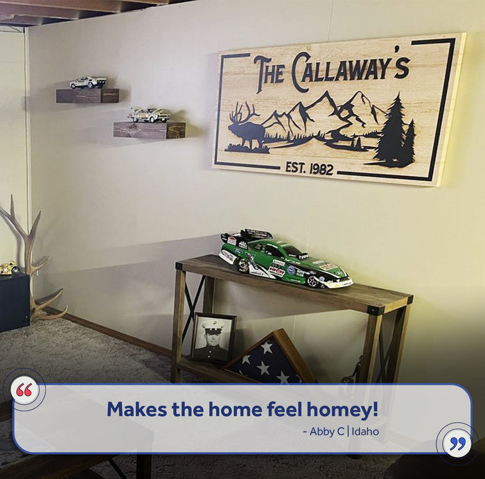 Family Mountain Sign Tailored Canvases