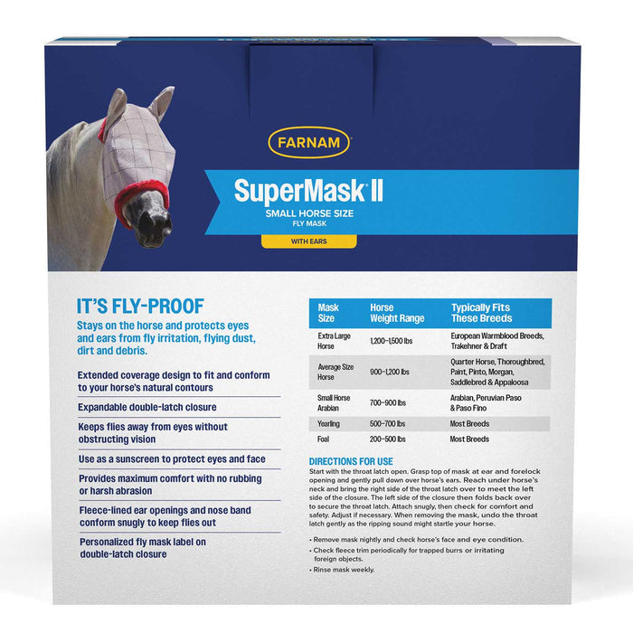 Farnam SuperMask II Classic Horse Fly Mask with Ears - FACX - Arabian - 2