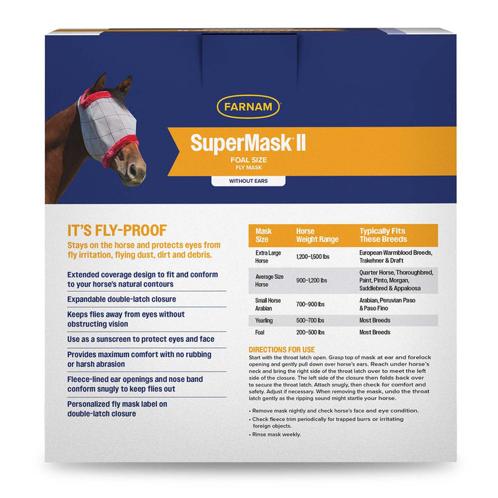 Farnam SuperMask II Horse Fly Mask without Ears - FACL - Foal - 2