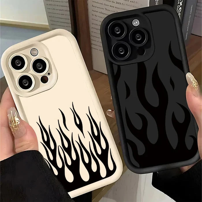 Fashion Black Flame Silicone Phone Case PhoneShells