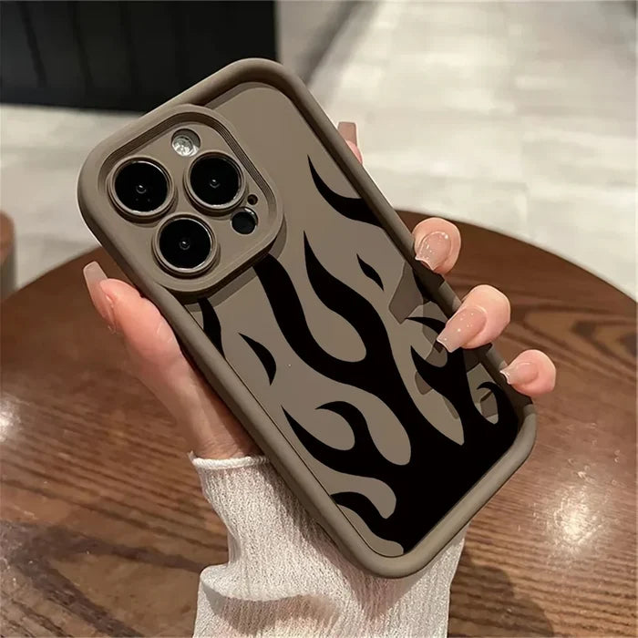 Fashion Black Flame Silicone Phone Case PhoneShells