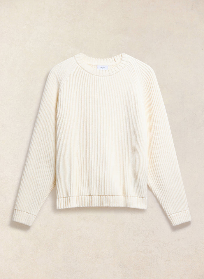 Fisherman Raglan Jumper | Heavy Cotton | Cream