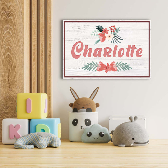 Flower Kids Room Sign Tailored Canvases