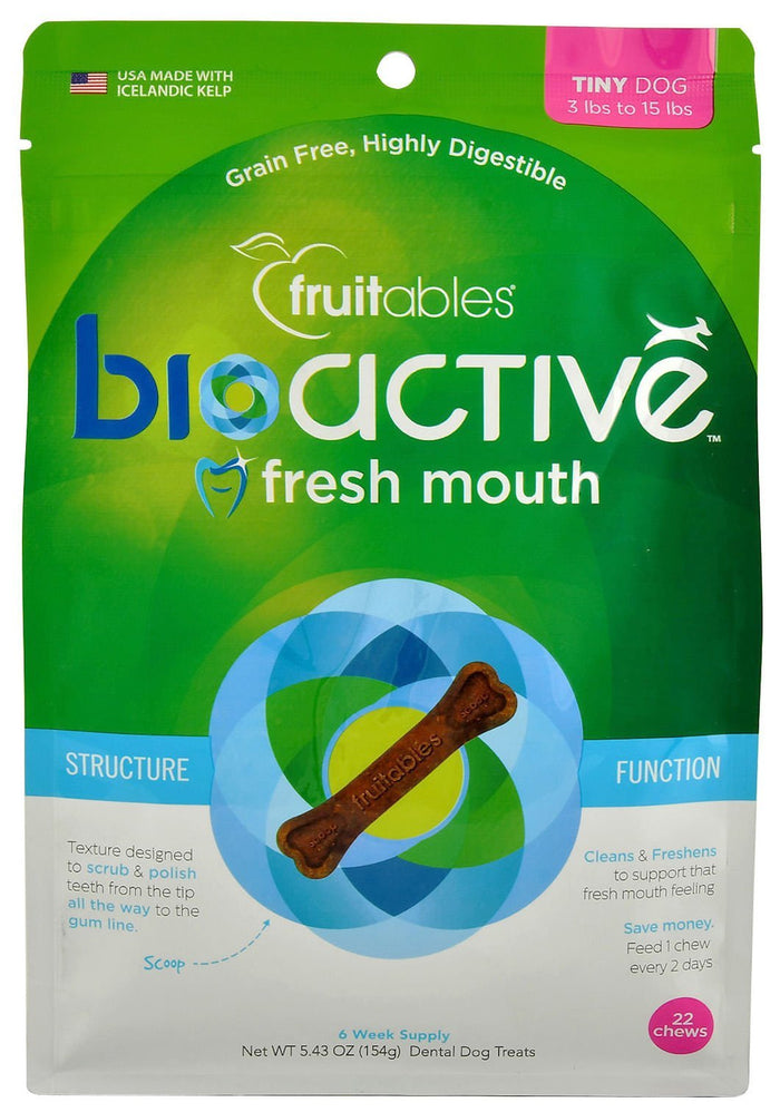 Fruitables BioActive Fresh Mouth Dental Chews For Dogs - VET1B - Small - 15 count - 3